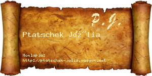 Ptatschek Júlia névjegykártya